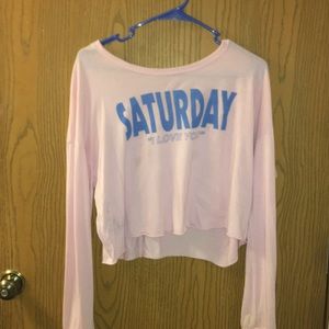 “Saterday I love you” crop top